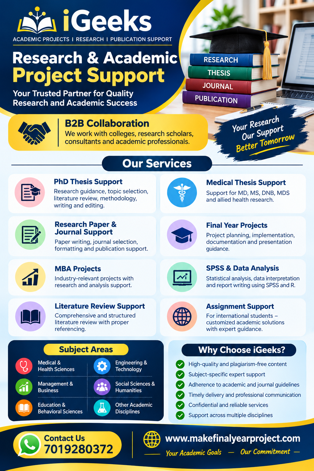 iGeeks Academic Research Support Flyer