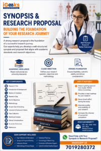 Synopsis & Research Proposal Support for Medical Students We provide academic research support for students pursuing: MD | MS | DNB | MDS | DM | MCh | Medical & Allied Health Sciences